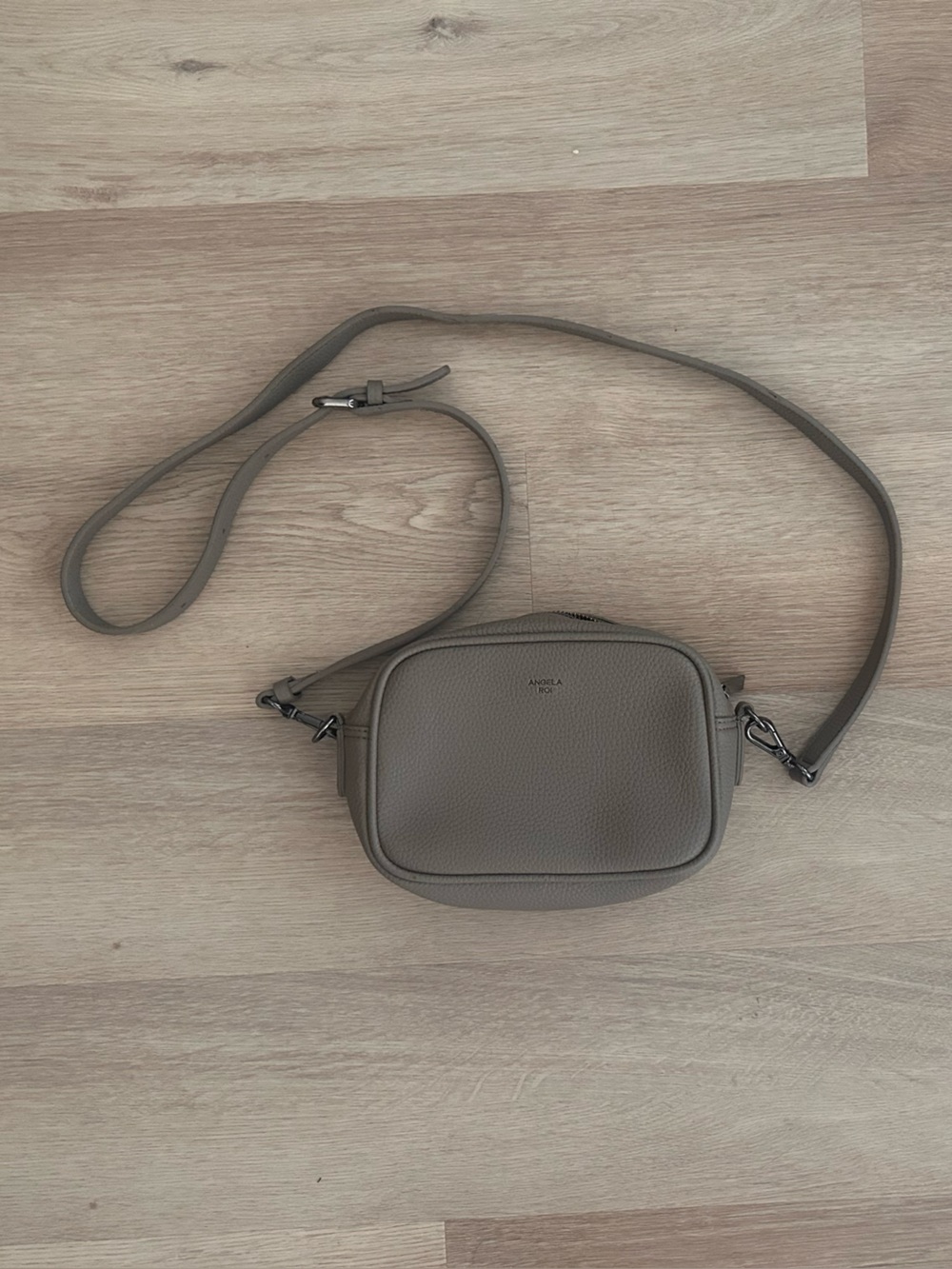 Angela Roi Grace Mini Crossbody Signet Light Mud Gray Vegan Camera Bag